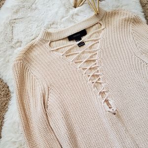 FOREVER21 Plunge Sweater Crisscross